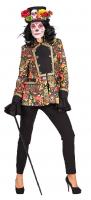 T2364-SKUC bunt Gravedigger Totenkopf Damen Jacke Tag der Toten/Mexican Skull