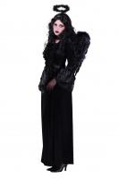 T2786-0101 schwarz Damen Schwarzer Engel Vampirkleid lang