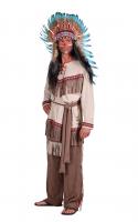 T2303 beige-braun Herren Indianer Apachenkostüm