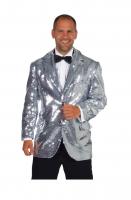 M210211-91 silber Herren Pailletten Jacke Jackett Sakko Kostüm