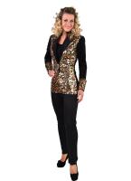 M219175 schwarz-bunt Damen Pailletten Blazer-Jacke 