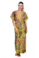 W4906 mehrfarbig Damen Hippie Kostüm Kleid