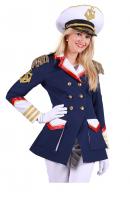 T3018 blau Damen Kapitänsjacke Kapitäns Kostüm Sakko Jacket Mariene