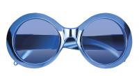 B025500-3 blau Damen Herren Metallic Brille Discobrille