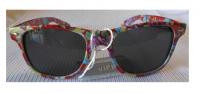 Ra-V-412-3 rot-bunt Damen Blumen Brille Hippiebrille