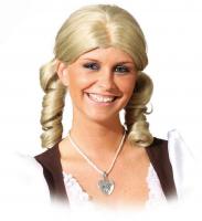 O32100-03 blond Damen Schulmädchen Perücke Bayernzöpfe