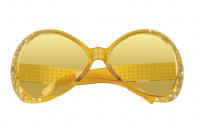 B025548 gelb Damen Große Brille Flowerpowerbrille Hippie