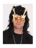 O47544 goldfarben Damen Herren Gitarren Brille Rockbrille